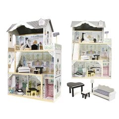 Деревянный кукольный домик с мебелью, 122 см цена и информация | Игрушки для девочек | hansapost.ee