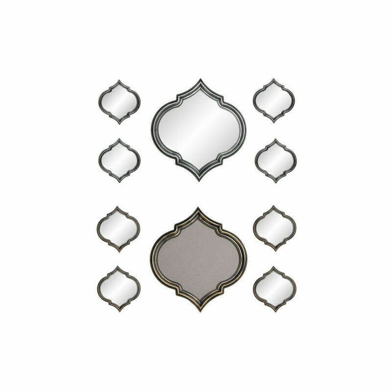 Peeglikomplekt DKD Home Decor kristall kuldne hõbe polüpropüleen (51 x 2 x 55 cm) (2 pcs) hind ja info | Peeglid | hansapost.ee