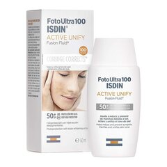 Päivituskreem näole Isdin Foto Ultra 100 Active Unify Pigmendilaikude vastane ravi Spf 50+ (50 ml) hind ja info | Päikesekaitse ja päevitusjärgsed kreemid | hansapost.ee