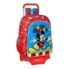 Ratastega koolikott Mickey Mouse Clubhouse Happy Smiles Punane Sinine (33 x 42 x 14 cm) hind ja info | Koolikotid ja seljakotid | hansapost.ee