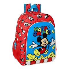 Kooliseljakott Mickey Mouse Clubhouse Happy smiles Punane Sinine (33 x 42 x 14 cm) цена и информация | Школьные рюкзаки, спортивные сумки | hansapost.ee