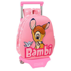 Ratastega 3D-kooliseljakott Disney Bambi Roosa (28 x 10 x 67 cm) hind ja info | Koolikotid ja seljakotid | hansapost.ee