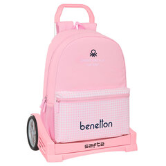 Школьный рюкзак с колесиками Benetton Vichy, розовый, 30 x 46 x 14 см цена и информация | Школьные рюкзаки, спортивные сумки | hansapost.ee