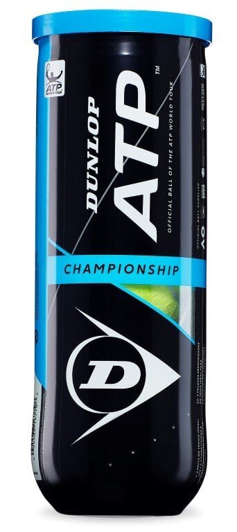 Tennisepallid Dunlop ATP CHAMPIONSHIP, 3 tk. Pakendis цена и информация | Välitennise tooted | hansapost.ee