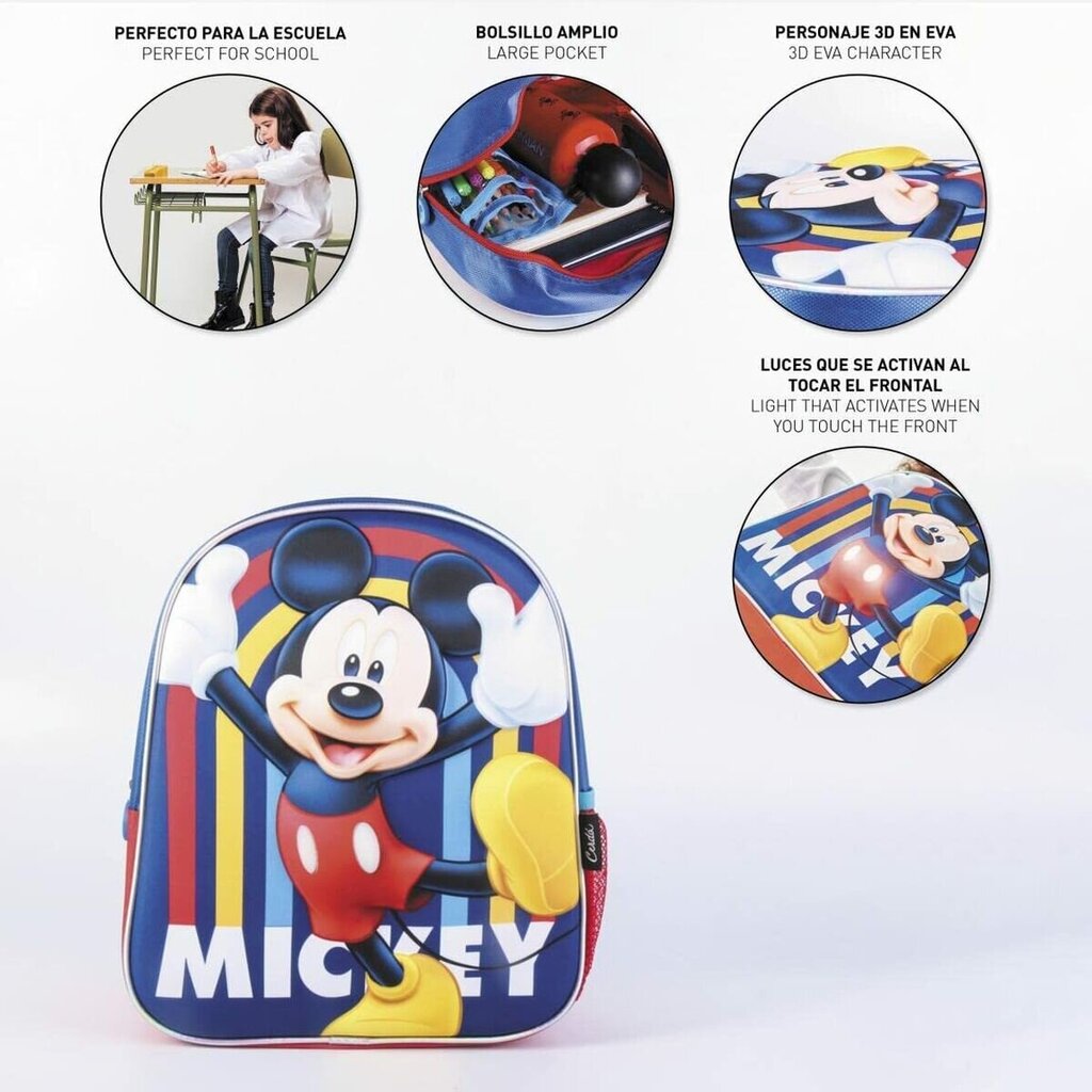 Koolikott Mickey Mouse Tumesinine (25 x 31 x 10 cm) цена и информация | Koolikotid ja seljakotid | hansapost.ee