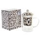 Tass Teefiltriga DKD Home Decor Leopard Kristall Portselan (300 ml) (2 Ühikut) hind ja info | Klaasid, kruusid ja kannud | hansapost.ee