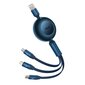 Baseus Bright Mirror 3, USB 3-in-1 cable for micro USB / USB-C / Lightning 66W / 2A 1.1m (Blue) цена и информация | Mobiiltelefonide kaablid | hansapost.ee