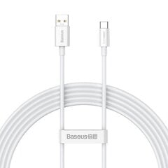 Baseus Superior Series Cable USB to USB-C, 65W, PD, 2m (white) hind ja info | Mobiiltelefonide kaablid | hansapost.ee