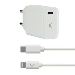 USB-laadija Iphone KSIX Valge hind ja info | KSIX Mobiiltelefonid ja lisatarvikud | hansapost.ee