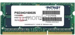 Patriot DDR3 SODIMM 4ГБ 1600MHz CL11 (PSD34G16002S) цена и информация | Объём памяти | hansapost.ee