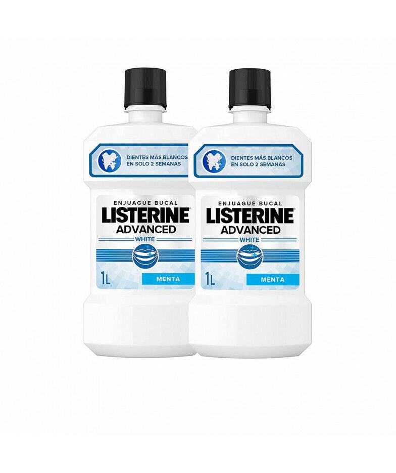 Suuvesi Listerine Advanced White Valgendaja (2 x 1 L) цена и информация | Hambaharjad, hampapastad ja suuloputusvedelikud | hansapost.ee