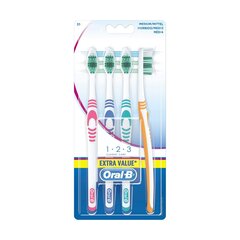 Hambahari Oral-B Shiny Clean Keskmine 4 Ühikut hind ja info | Hambaharjad, hampapastad ja suuloputusvedelikud | hansapost.ee