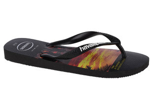 Мужские шлепанцы Havaianas Hype 4127920-0090, черные цена и информация | Мужские шлепанцы, босоножки | hansapost.ee