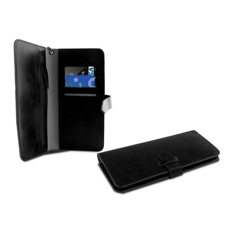 Universaalne Mobiiltelefoni Ümbris - Raamat Smartphone 5,5" KSIX Wallet Must hind ja info | Telefonide kaitsekaaned ja -ümbrised | hansapost.ee