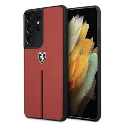 Ferrari FEOSIHCS21LRE S21 Ultra G998 czerwony|red hardcase Off Track Leather Nylon Stripe цена и информация | Чехлы для телефонов | hansapost.ee