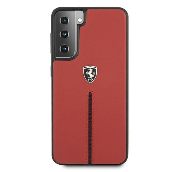 Ferrari FEOSIHCS21MRE S21+ G996 punane ümbris Off Track Leather Nylon Stripe цена и информация | Telefonide kaitsekaaned ja -ümbrised | hansapost.ee
