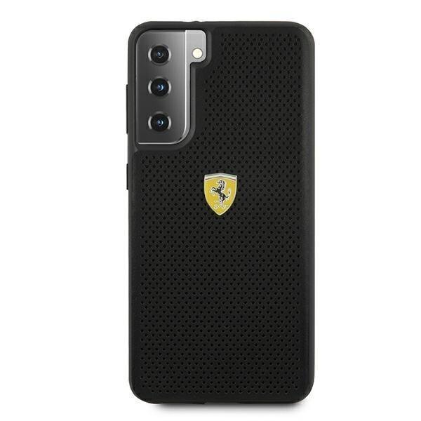 Ferrari FESPEHCS21MBK S21+ G996 must kõvaümbris On Track Perforated hind ja info | Telefonide kaitsekaaned ja -ümbrised | hansapost.ee