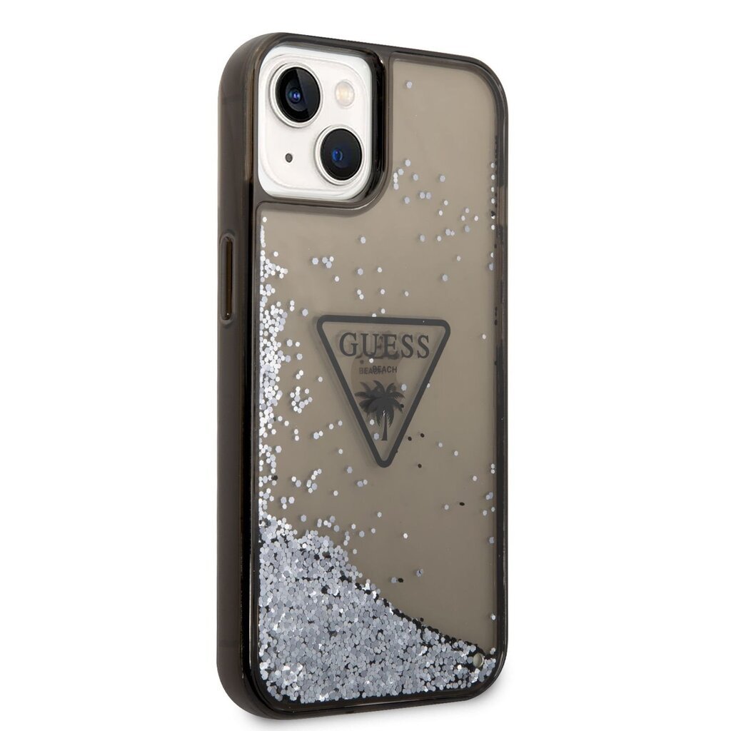 Guess PC/TPU Liquid Glitter Triangle Logo Case for iPhone 14 Plus Black hind ja info | Telefonide kaitsekaaned ja -ümbrised | hansapost.ee