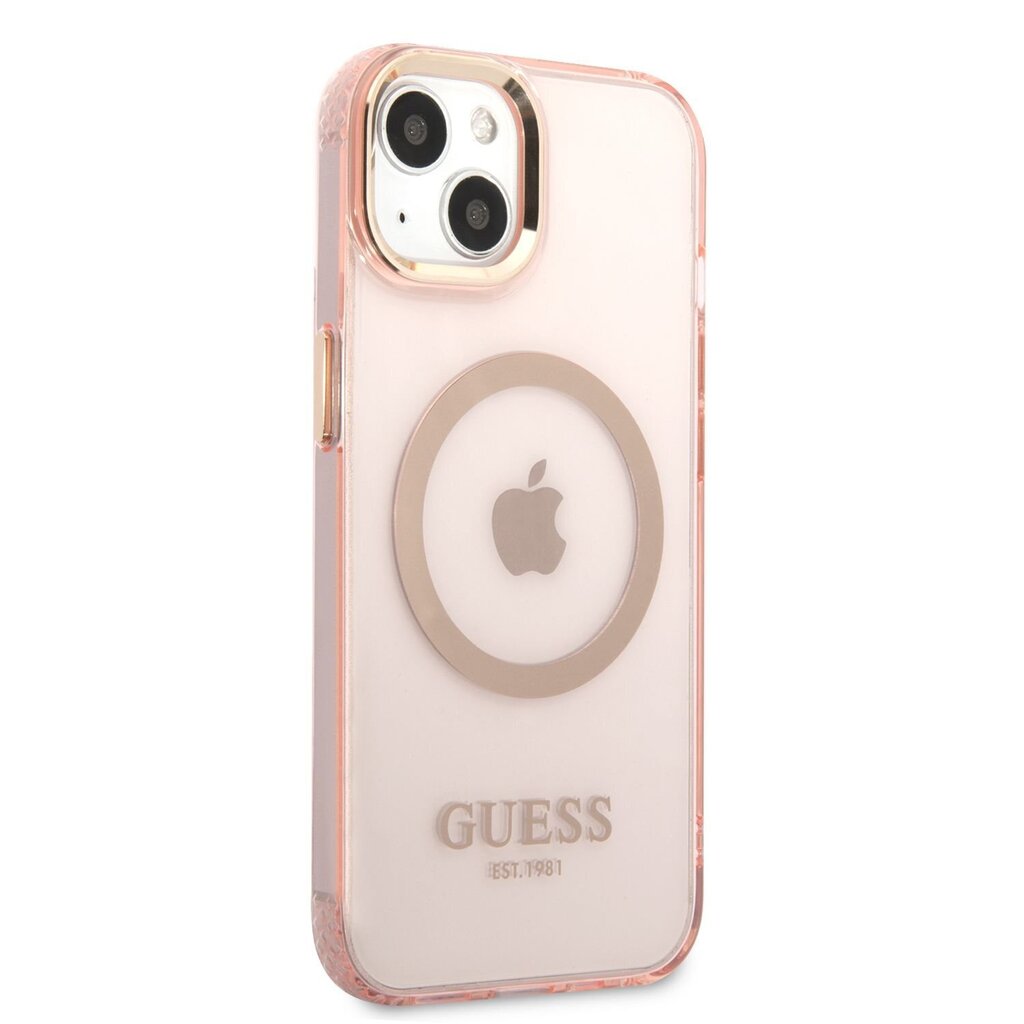 Guess Translucent MagSafe Compatible Case for iPhone 13 Pink цена и информация | Telefonide kaitsekaaned ja -ümbrised | hansapost.ee