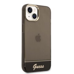 Guess PC/TPU Camera Outline Translucent Case for iPhone 14 Plus Black hind ja info | Telefonide kaitsekaaned ja -ümbrised | hansapost.ee