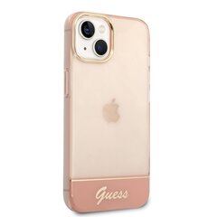 Guess PC/TPU Camera Outline Translucent Case for iPhone 14 Plus Pink hind ja info | Telefonide kaitsekaaned ja -ümbrised | hansapost.ee