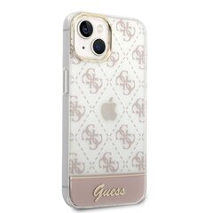 Guess PC/TPU Peony Glitter Script Logo Case for iPhone 14 Plus Pink hind ja info | Telefonide kaitsekaaned ja -ümbrised | hansapost.ee