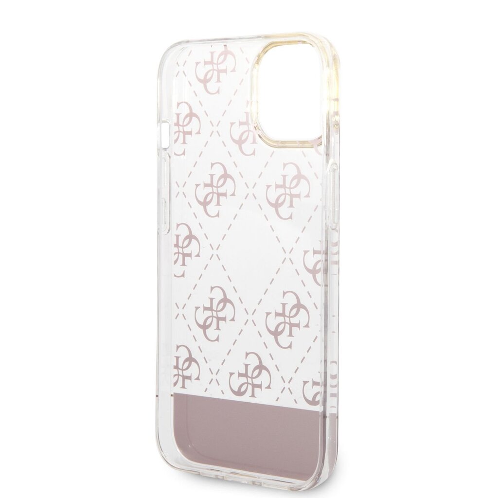 Guess PC/TPU Peony Glitter Script Logo Case for iPhone 14 Plus Pink hind ja info | Telefonide kaitsekaaned ja -ümbrised | hansapost.ee