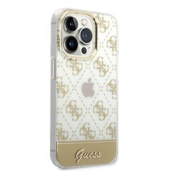 Guess PC/TPU Peony Glitter Script Logo Case for iPhone 14 Pro Gold hind ja info | Telefonide kaitsekaaned ja -ümbrised | hansapost.ee