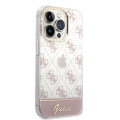 Guess PC/TPU Peony Glitter Script Logo Case for iPhone 14 Pro Pink hind ja info | Telefonide kaitsekaaned ja -ümbrised | hansapost.ee