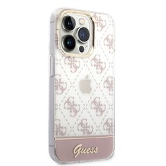 Guess PC/TPU Peony Glitter Script Logo Case for iPhone 14 Pro Pink цена и информация | Чехлы для телефонов | hansapost.ee