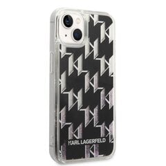 Karl Lagerfeld Monogram Liquid Glitter Case for iPhone 14 Plus Black hind ja info | Telefonide kaitsekaaned ja -ümbrised | hansapost.ee
