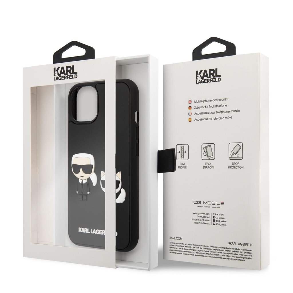 Karl Lagerfeld and Choupette 3D Case for iPhone 14 Plus Black hind ja info | Telefonide kaitsekaaned ja -ümbrised | hansapost.ee