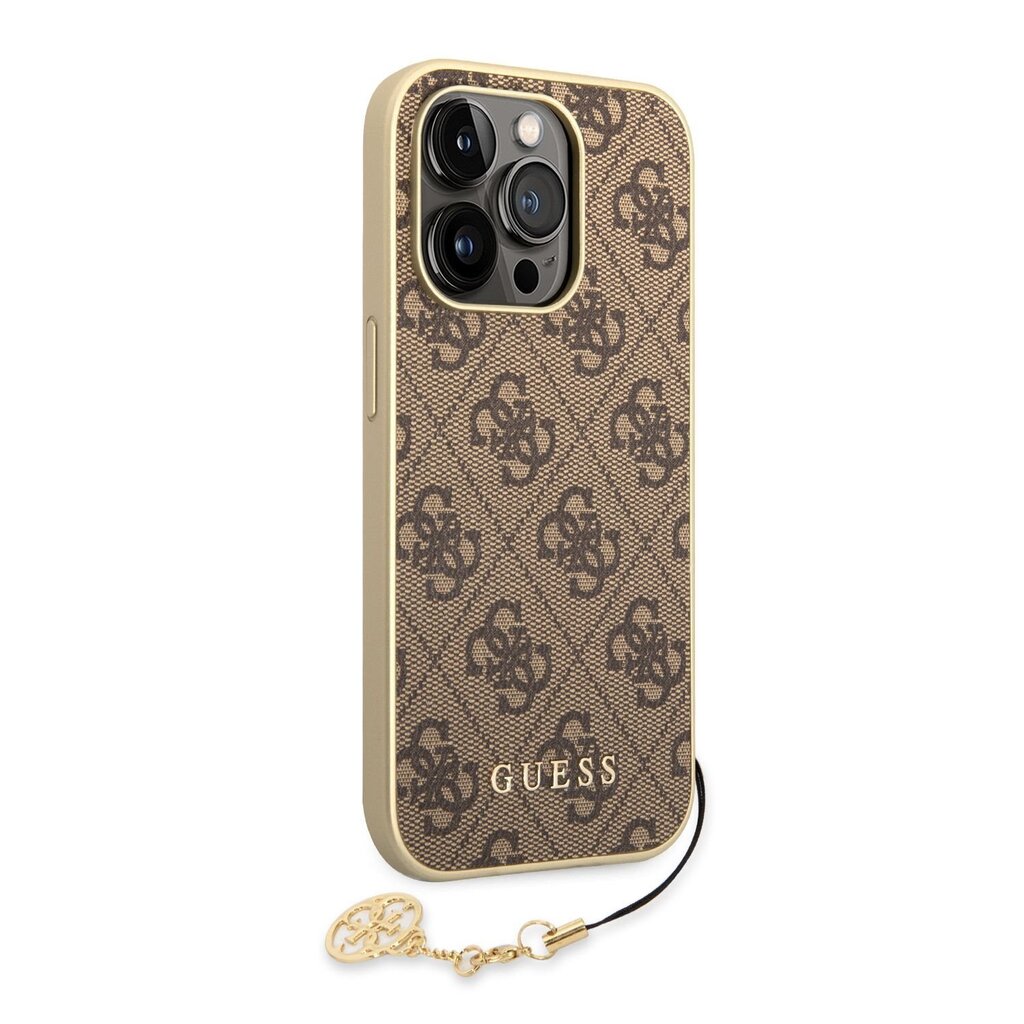 Guess 4G Charms Case for iPhone 14 Pro Max Brown hind ja info | Telefonide kaitsekaaned ja -ümbrised | hansapost.ee