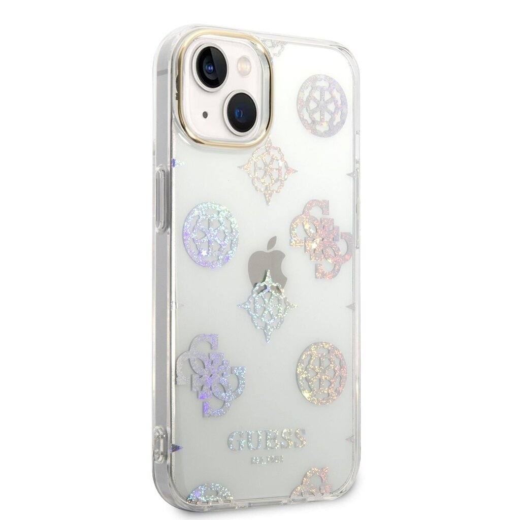 Guess PC/TPU Peony Glitter Case for iPhone 14 White цена и информация | Telefonide kaitsekaaned ja -ümbrised | hansapost.ee