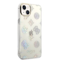 Guess PC/TPU Peony Glitter Case for iPhone 14 Plus White hind ja info | Telefonide kaitsekaaned ja -ümbrised | hansapost.ee