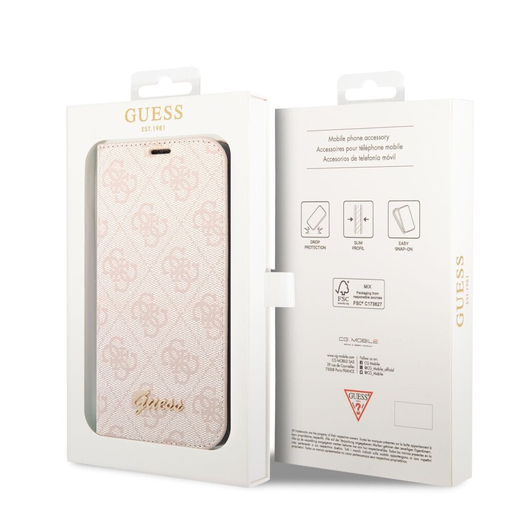 Guess PC/TPU 4G Metal Camera Outline Book Case for iPhone 14 Plus Pink hind ja info | Telefonide kaitsekaaned ja -ümbrised | hansapost.ee