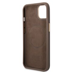 Guess PU 4G MagSafe Compatible Case for iPhone 14 Brown hind ja info | Telefonide kaitsekaaned ja -ümbrised | hansapost.ee