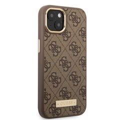 Guess PU 4G MagSafe Compatible Case for iPhone 14 Brown hind ja info | Telefonide kaitsekaaned ja -ümbrised | hansapost.ee