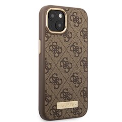 Guess PU 4G MagSafe Compatible Case for iPhone 14 Plus Brown hind ja info | Telefonide kaitsekaaned ja -ümbrised | hansapost.ee