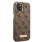 Guess PU 4G MagSafe Compatible Case for iPhone 14 Plus Brown цена и информация | Telefonide kaitsekaaned ja -ümbrised | hansapost.ee