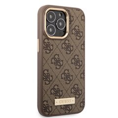 Guess PU 4G MagSafe Compatible Case for iPhone 14 Pro Brown цена и информация | Чехлы для телефонов | hansapost.ee