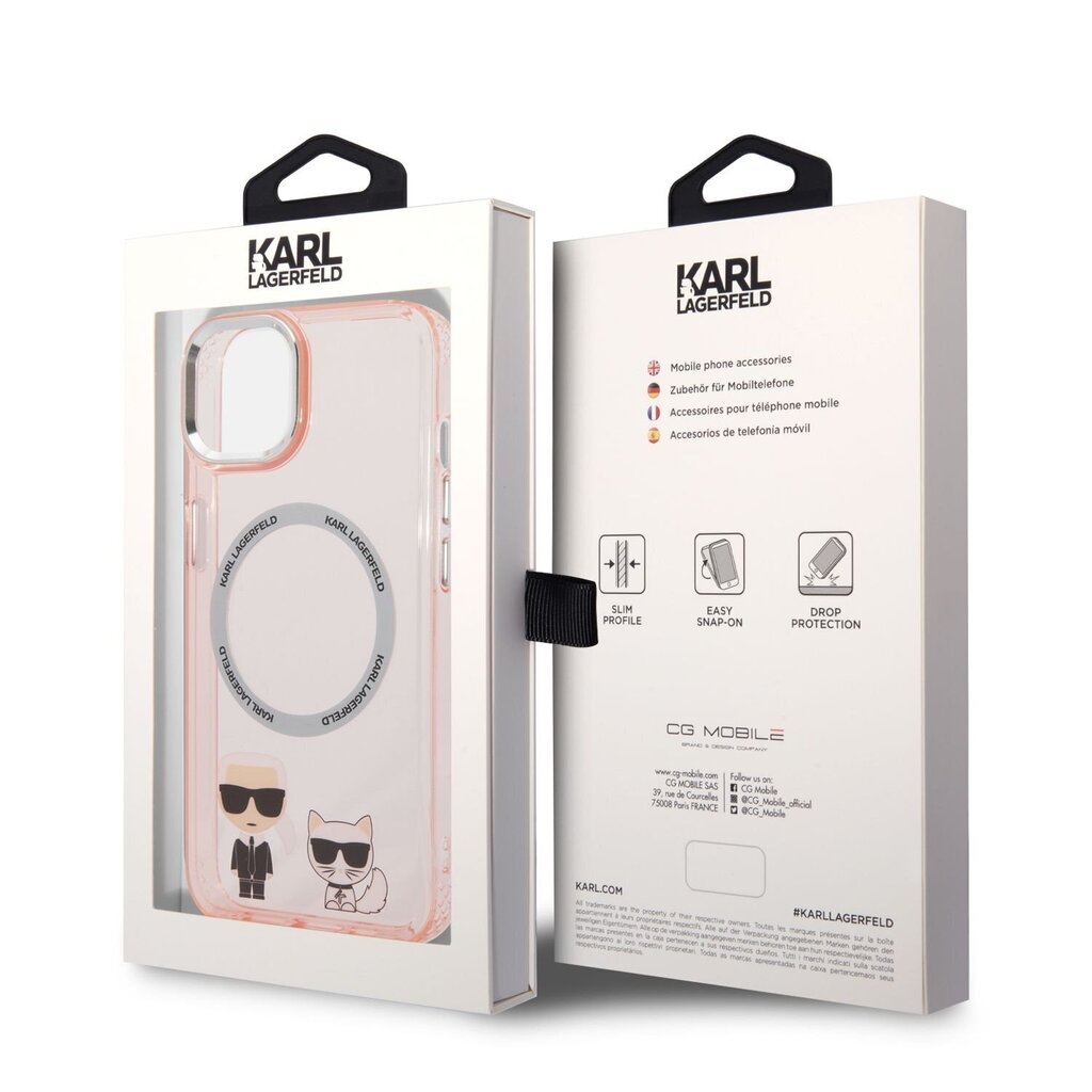 Karl Lagerfeld MagSafe Compatible Case Karl and Choupette for iPhone 14 Plus Pink hind ja info | Telefonide kaitsekaaned ja -ümbrised | hansapost.ee