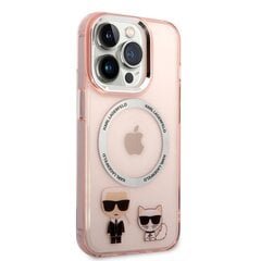 Karl Lagerfeld MagSafe Compatible Case Karl and Choupette for iPhone 14 Pro Pink hind ja info | Telefonide kaitsekaaned ja -ümbrised | hansapost.ee