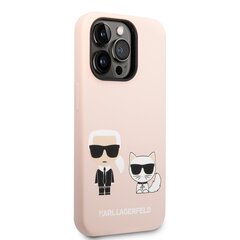 Karl Lagerfeld MagSafe Compatible Case Liquid Silicone Karl and Choupette for iPhone 14 Pro Pink hind ja info | Telefonide kaitsekaaned ja -ümbrised | hansapost.ee