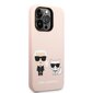 Karl Lagerfeld MagSafe Compatible Case Liquid Silicone Karl and Choupette for iPhone 14 Pro Pink hind ja info | Telefonide kaitsekaaned ja -ümbrised | hansapost.ee