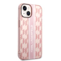 Karl Lagerfeld Monogram Vertical Stripe Case for iPhone 14 Pink hind ja info | Telefonide kaitsekaaned ja -ümbrised | hansapost.ee