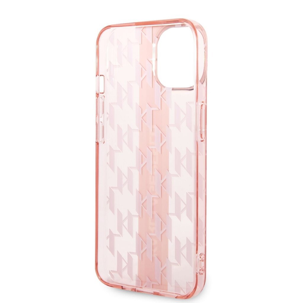 Karl Lagerfeld Monogram Vertical Stripe Case for iPhone 14 Pink hind ja info | Telefonide kaitsekaaned ja -ümbrised | hansapost.ee