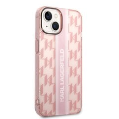 Telefoniümbris Karl Lagerfeld Monogram Vertical Stripe - iPhone 14 Plus, roosa цена и информация | Чехлы для телефонов | hansapost.ee