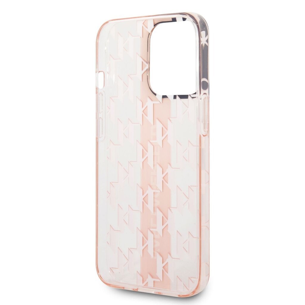 Karl Lagerfeld Monogram Vertical Stripe Case for iPhone 14 Pro Pink hind ja info | Telefonide kaitsekaaned ja -ümbrised | hansapost.ee