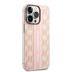 Karl Lagerfeld Monogram Vertical Stripe Case for iPhone 14 Pro Max Pink hind ja info | Telefonide kaitsekaaned ja -ümbrised | hansapost.ee